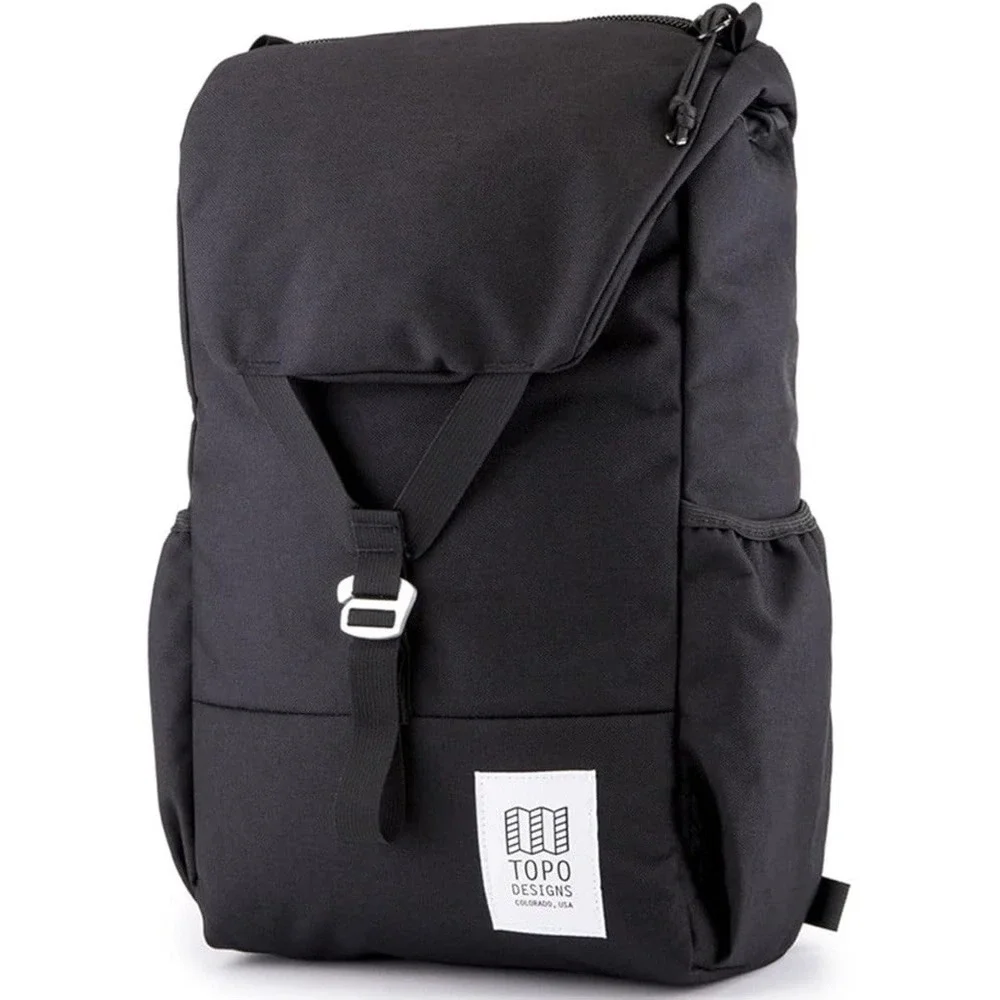 Topo Designs Y Pack Backpack Black Canvas Hiking Travel Rucksack New READ